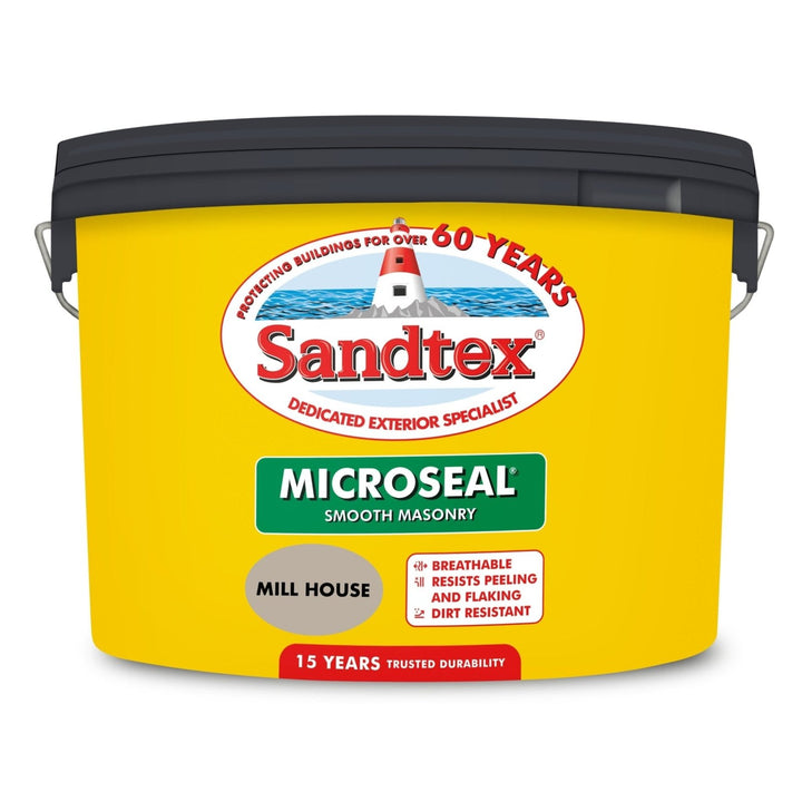 '-Sandtex-Sandtex Microseal Smooth Masonry Paint- Mill house 10L-Decor Warehouse