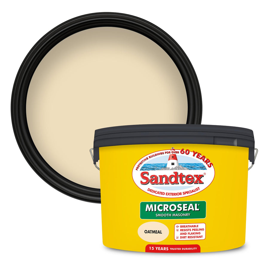 -Sandtex-Sandtex Microseal Smooth Masonry Paint - Oatmeal 10L-Decor Warehouse