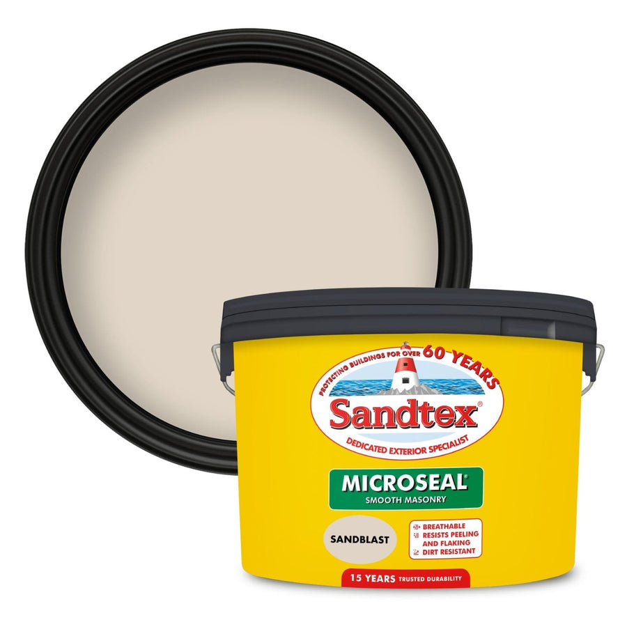 -Sandtex-Sandtex Microseal Smooth Masonry Paint - Sandblast 10L-Decor Warehouse