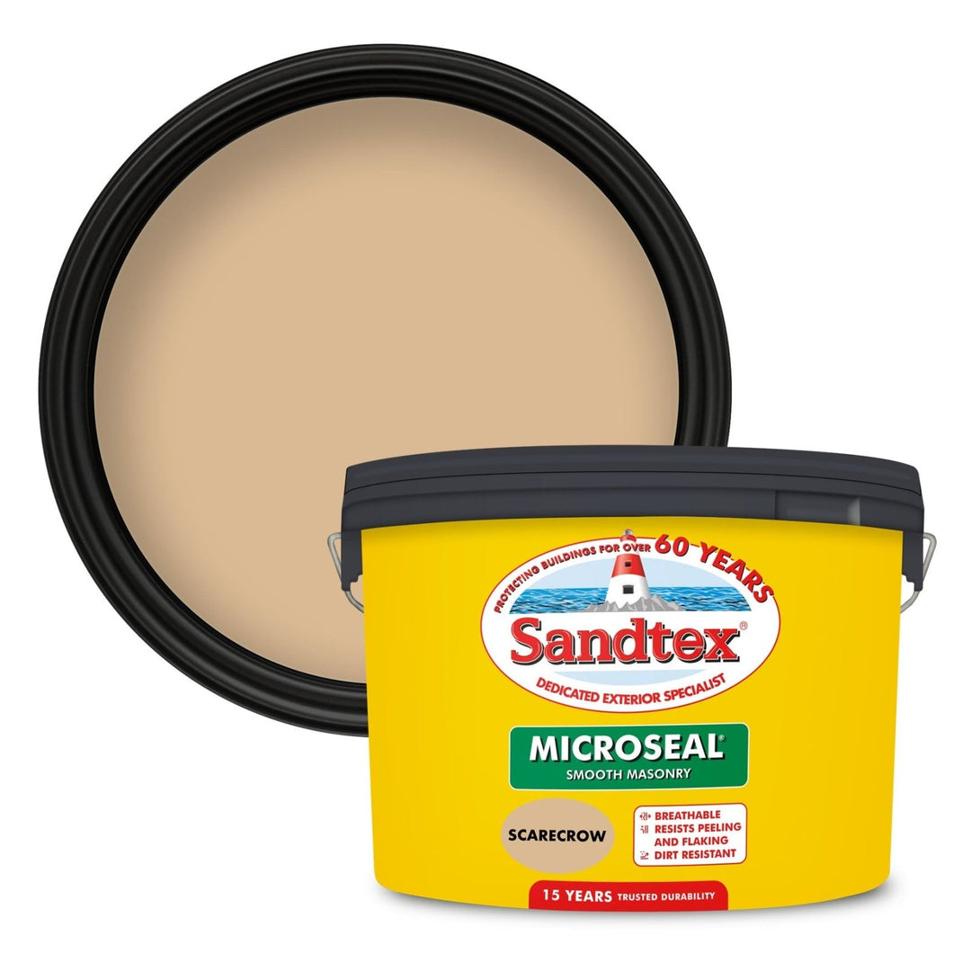 '-Sandtex-Sandtex Microseal Smooth Masonry Paint - Scarecrow 10L-Decor Warehouse
