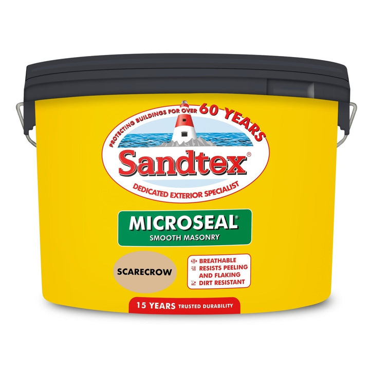 '-Sandtex-Sandtex Microseal Smooth Masonry Paint - Scarecrow 10L-Decor Warehouse