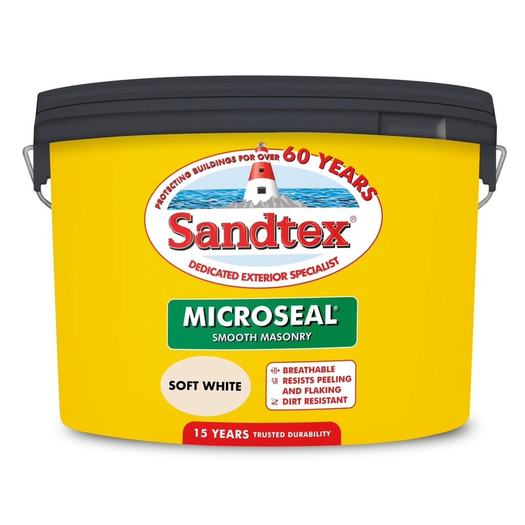 '-Sandtex-Sandtex Microseal Smooth Masonry Paint - Soft White 10L-Decor Warehouse