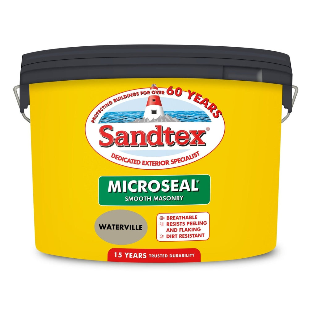 5010131550157-Sandtex-Sandtex Microseal Smooth Masonry Paint - Waterville 10L-Decor Warehouse