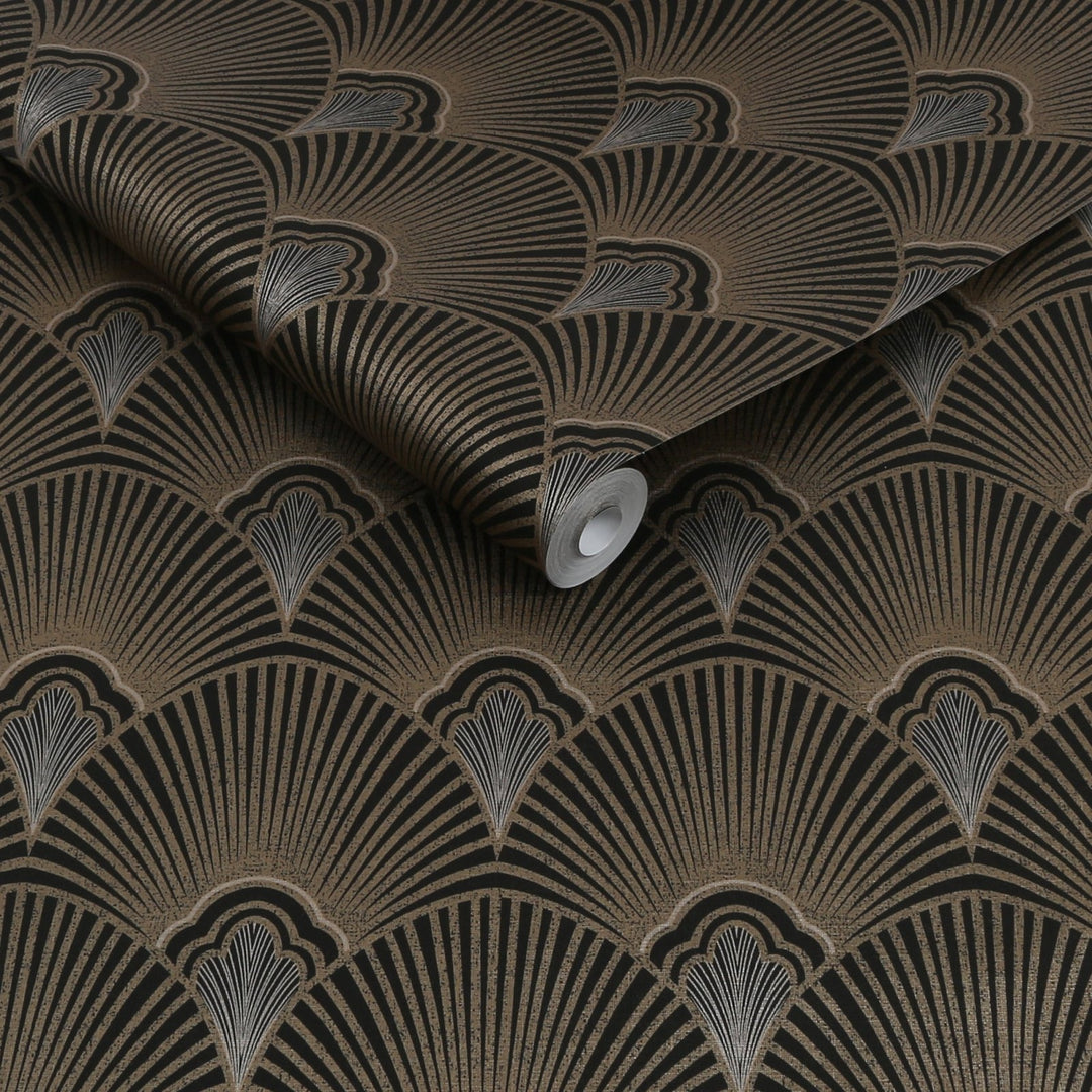 121151-Graham & Brown-Sublime - Art Deco Black & Gold Wallpaper-Decor Warehouse