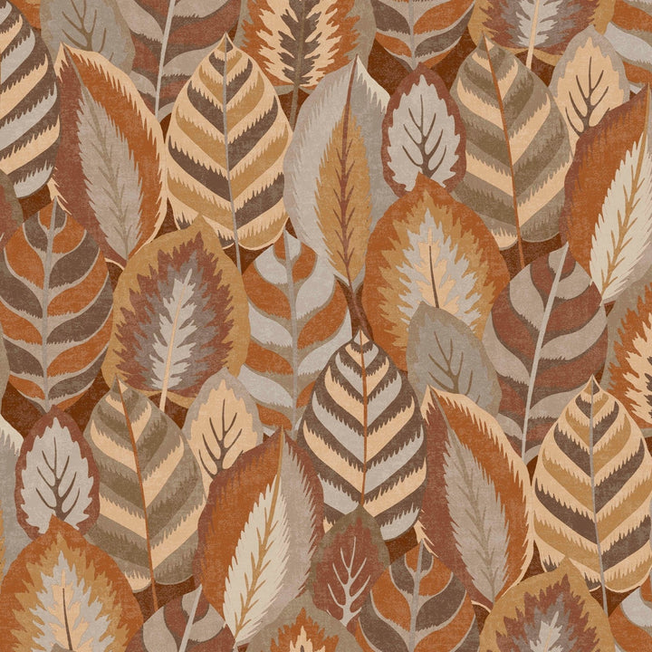 121127-Graham & Brown-Sublime - Arty Leaves Green Brown Wallpaper-Decor Warehouse