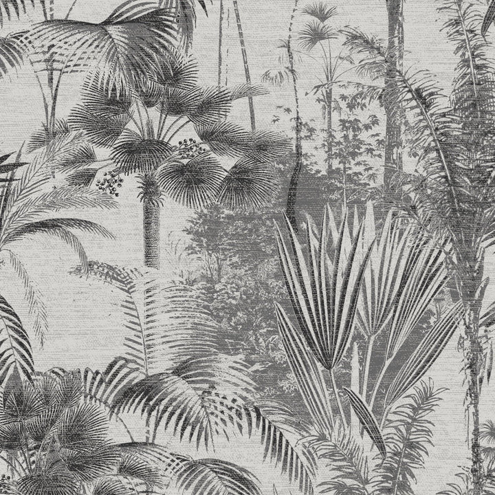 121797-Graham & Brown-Sublime - Jungle Texture Mono Black & White Wallpaper-Decor Warehouse