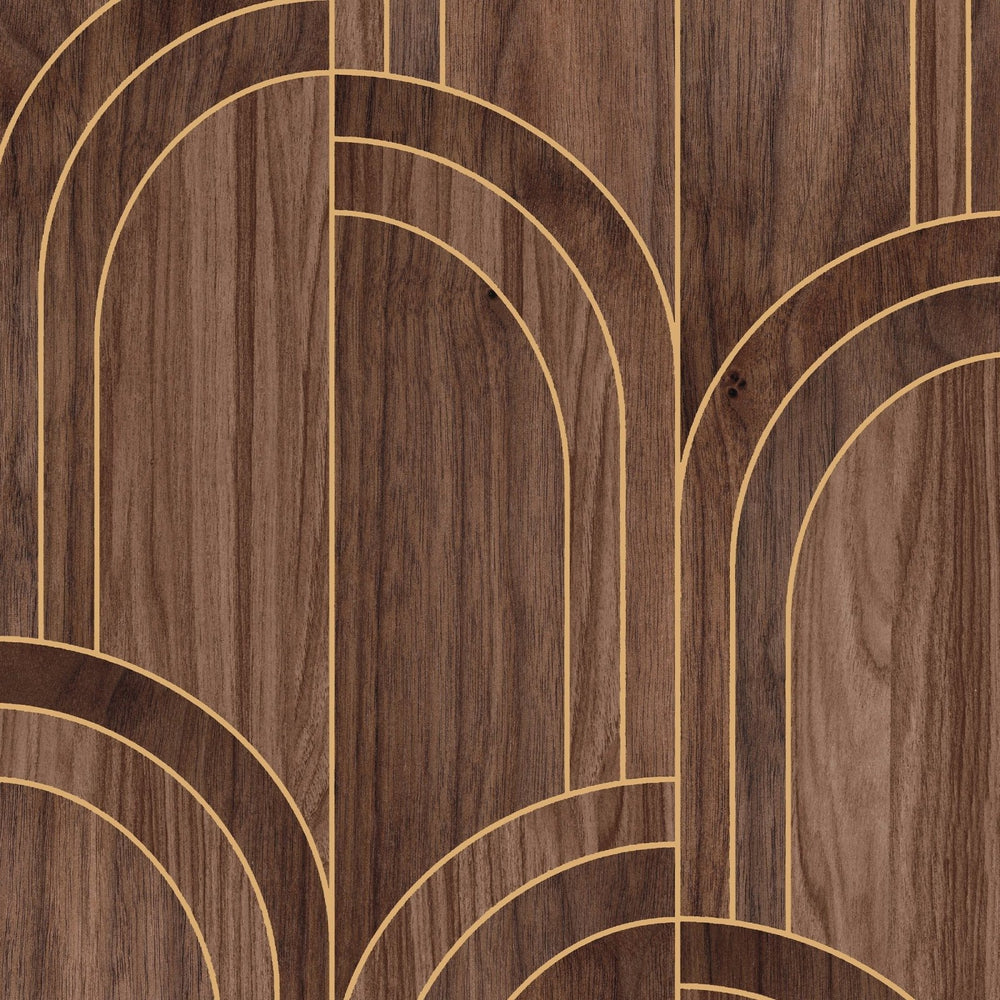 121149-Graham & Brown-Sublime - Modella Wood Walnut Wallpaper-Decor Warehouse