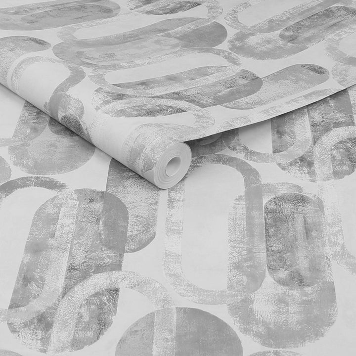 121803-Graham & Brown-Sublime - Oval Shapes Grey Wallpaper-Decor Warehouse