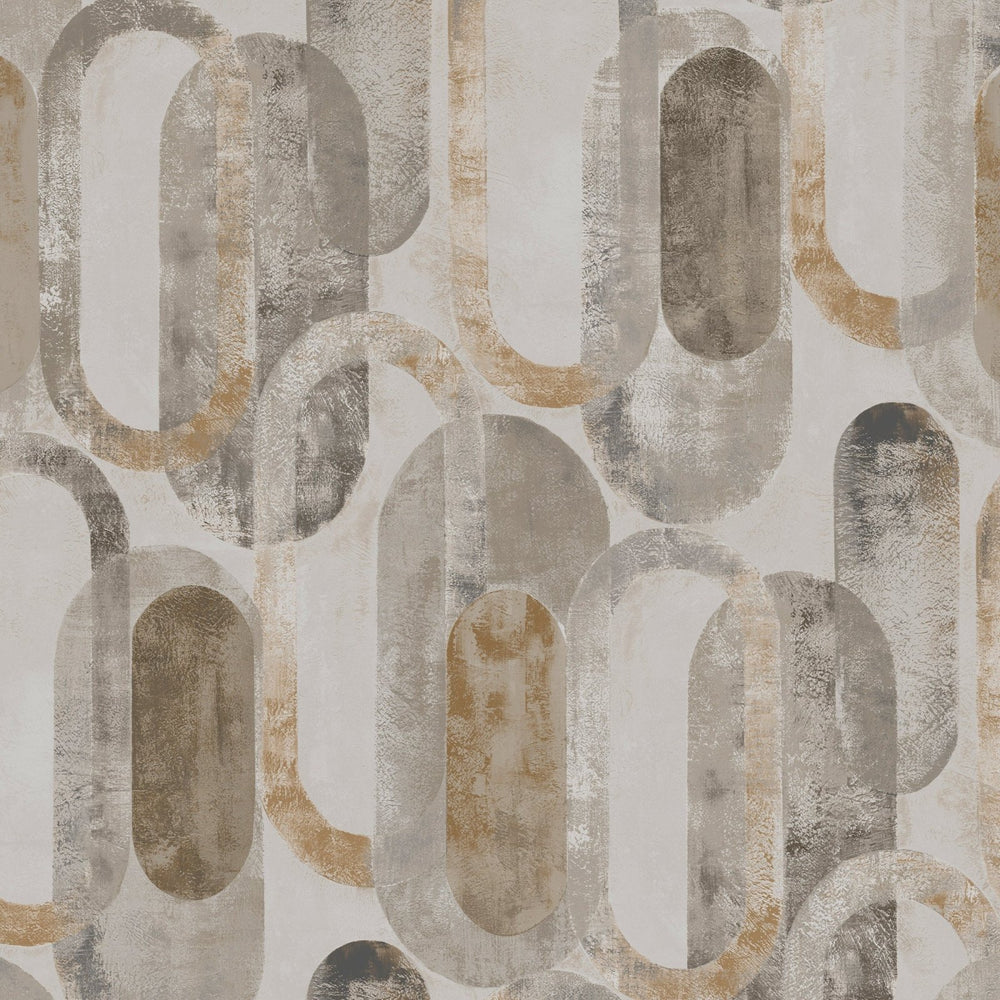 121137-Graham & Brown-Sublime - Oval Shapes Sand Gold Wallpaper-Decor Warehouse