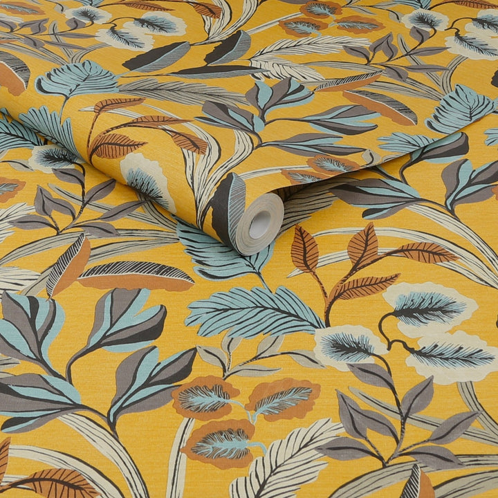 121157-Graham & Brown-Sublime - Paradise Art Ochre Wallpaper-Decor Warehouse