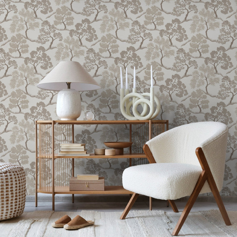 121160-Graham & Brown-Sublime - Trees Natural Gold Wallpaper-Decor Warehouse