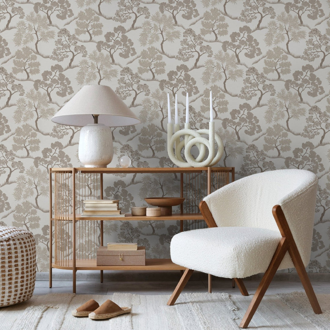 121160-Graham & Brown-Sublime - Trees Natural Gold Wallpaper-Decor Warehouse