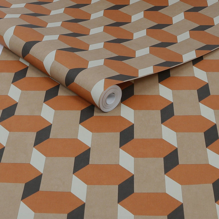 121138-Graham & Brown-Sublime - Vintage Geometrics Brown Wallpaper-Decor Warehouse