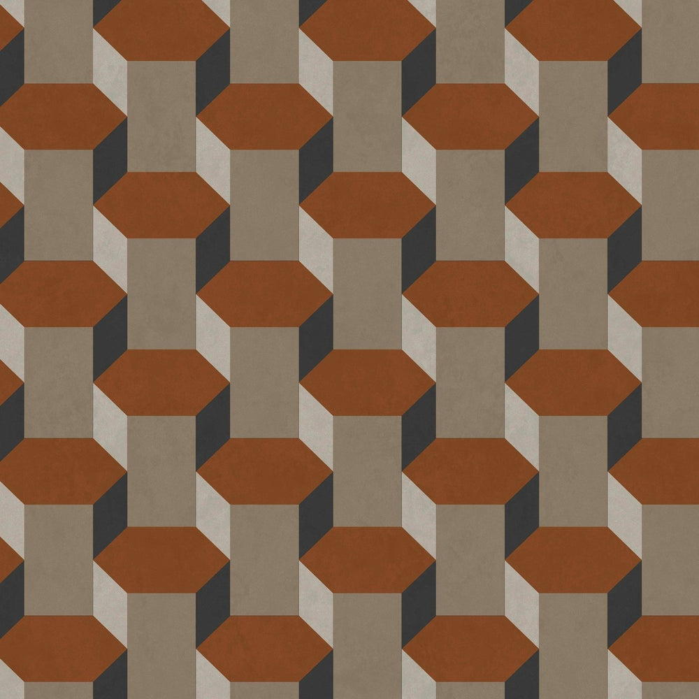 121138-Graham & Brown-Sublime - Vintage Geometrics Brown Wallpaper-Decor Warehouse