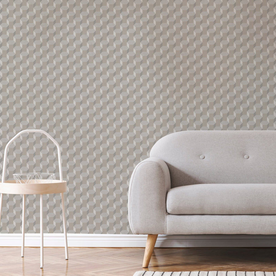 121811-Graham & Brown-Sublime - Vintage Geometrics Neutral Wallpaper-Decor Warehouse