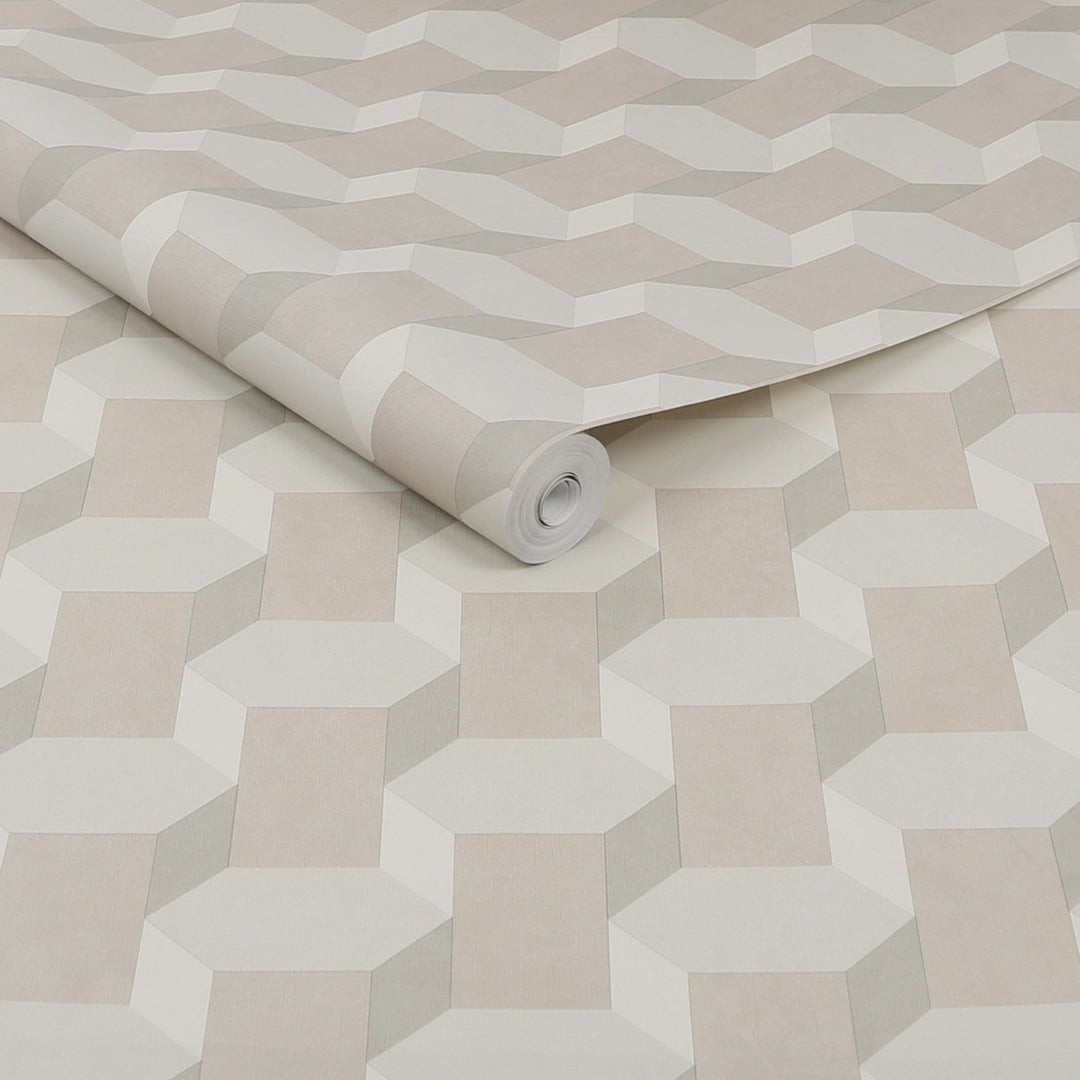 121811-Graham & Brown-Sublime - Vintage Geometrics Neutral Wallpaper-Decor Warehouse