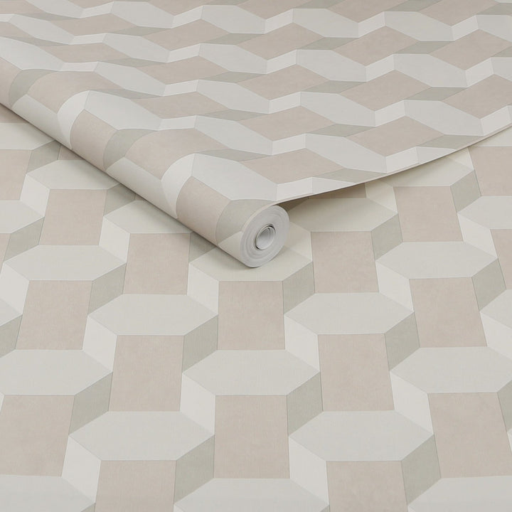 121811-Graham & Brown-Sublime - Vintage Geometrics Neutral Wallpaper-Decor Warehouse