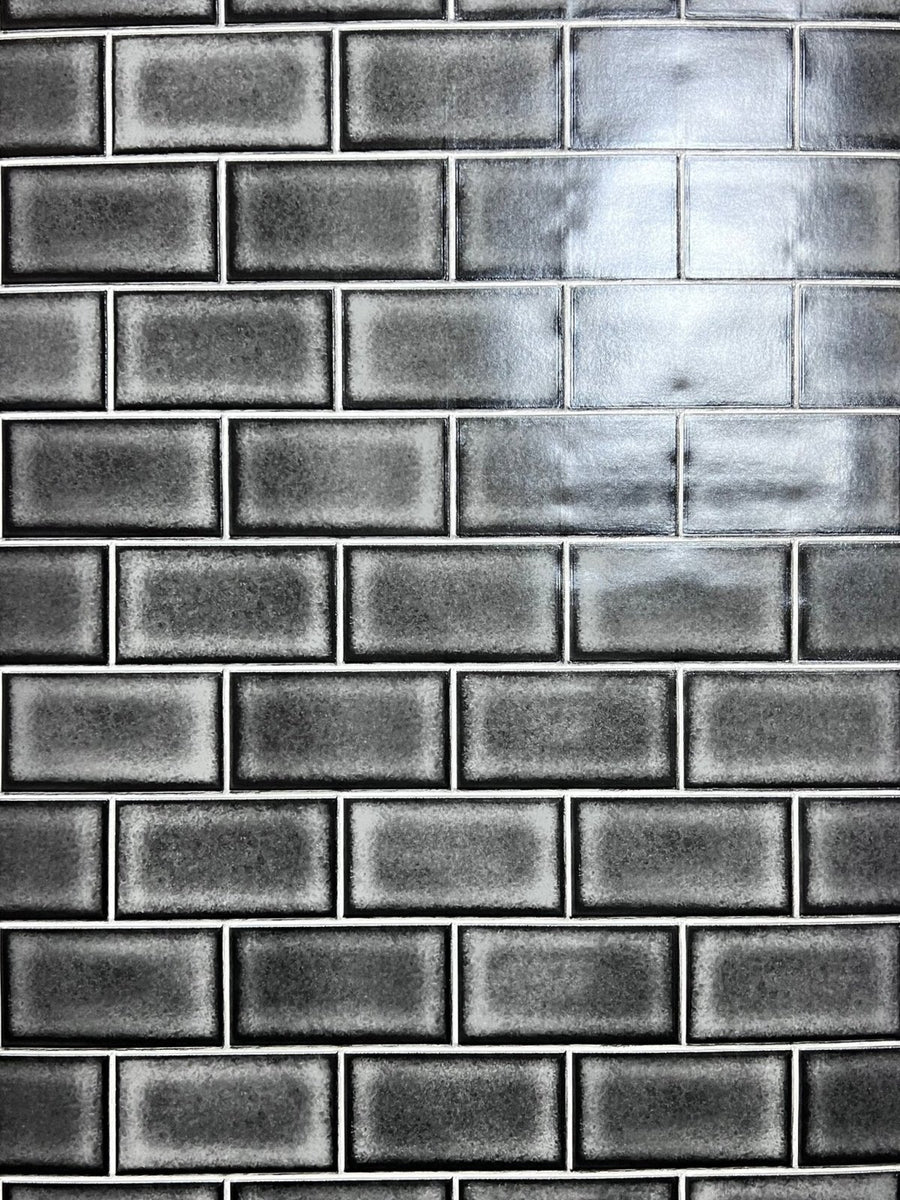 BA220108-DecorWarehouse-Subway Tile Black Wallpaper-Decor Warehouse
