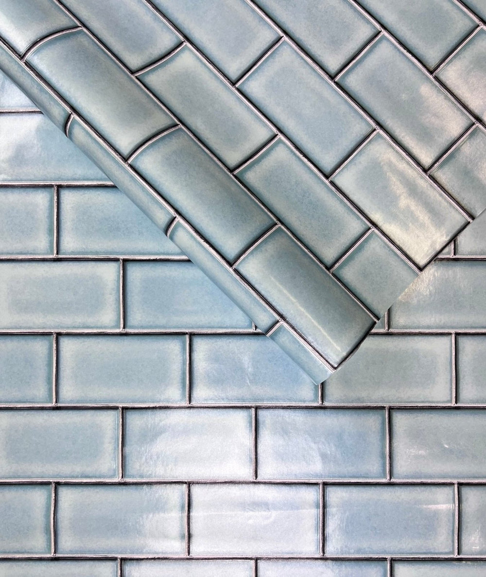 BA220106-DecorWarehouse-Subway Tile Blue Wallpaper-Decor Warehouse