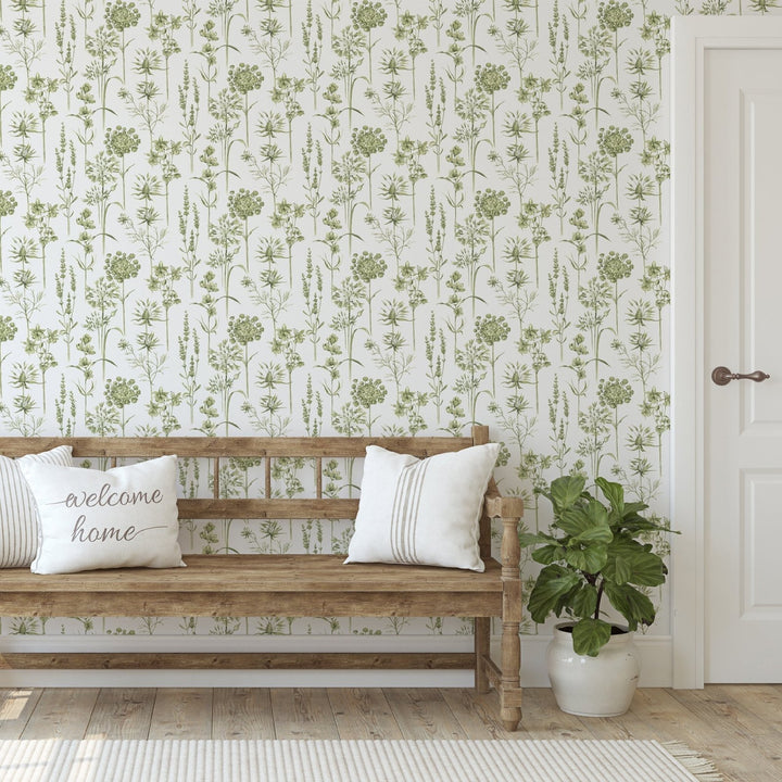 117850-Graham & Brown-Superfresco - Medley Fig Green & White Wallpaper-Decor Warehouse