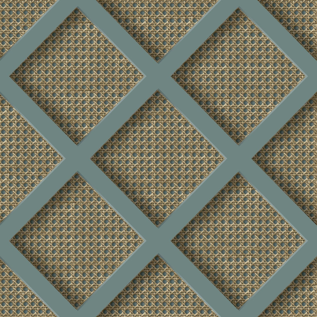 119805-Graham & Brown-Superfresco - Ocean Panel Rattan Blue Wallpaper-Decor Warehouse