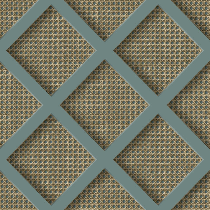 119805-Graham & Brown-Superfresco - Ocean Panel Rattan Blue Wallpaper-Decor Warehouse