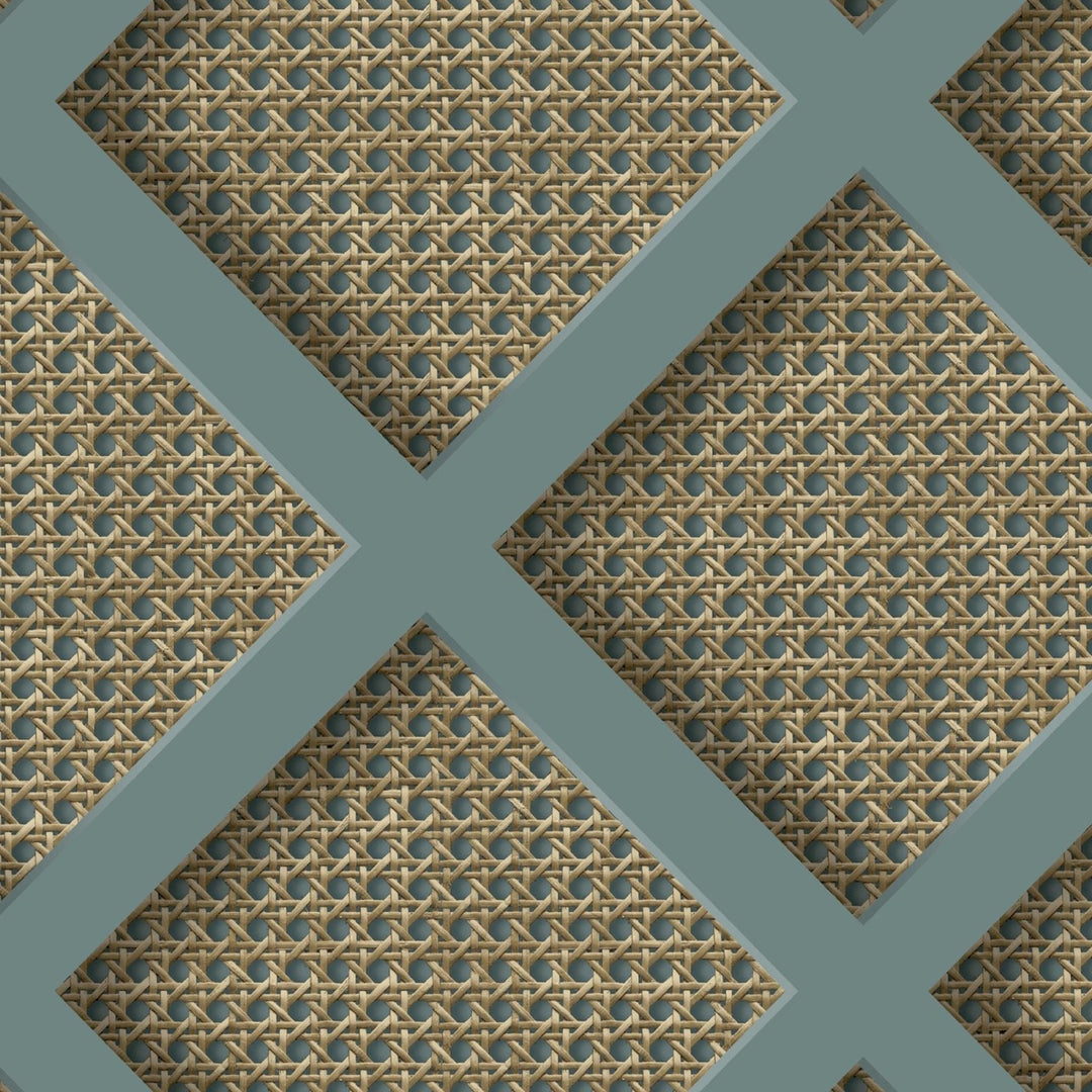 119805-Graham & Brown-Superfresco - Ocean Panel Rattan Blue Wallpaper-Decor Warehouse