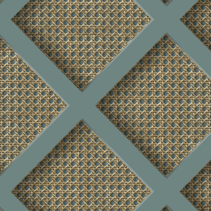 119805-Graham & Brown-Superfresco - Ocean Panel Rattan Blue Wallpaper-Decor Warehouse