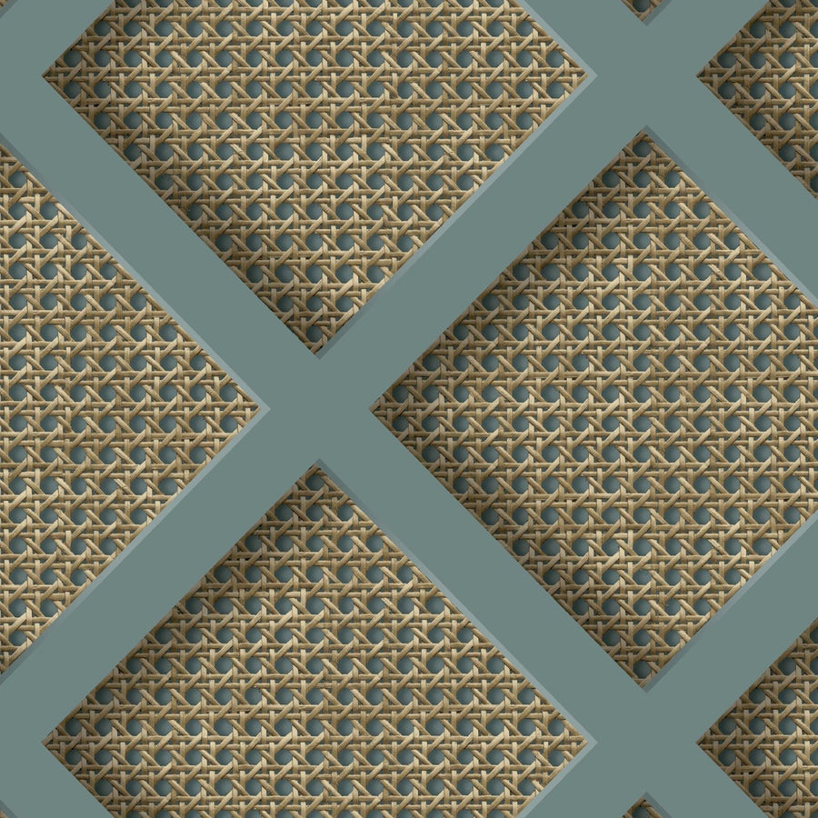 119805-Graham & Brown-Superfresco - Ocean Panel Rattan Blue Wallpaper-Decor Warehouse