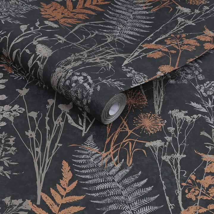 120718-Graham & Brown-Superfresco Organics Black & Copper Wallpaper-Decor Warehouse