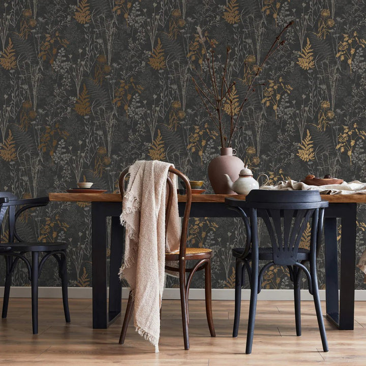 120718-Graham & Brown-Superfresco Organics Black & Copper Wallpaper-Decor Warehouse