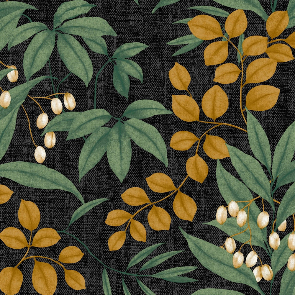 122411-Graham & Brown-Superfresco Easy - Persephone Charcoal & Ochre Wallpaper-Decor Warehouse