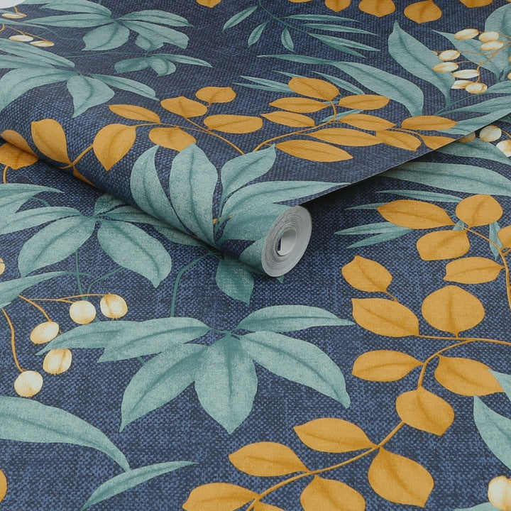 122413-Graham & Brown-Superfresco Easy - Persephone Navy Wallpaper-Decor Warehouse