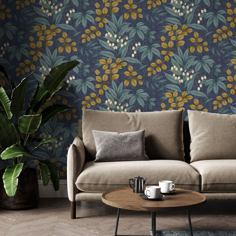 122413-Graham & Brown-Superfresco Easy - Persephone Navy Wallpaper-Decor Warehouse