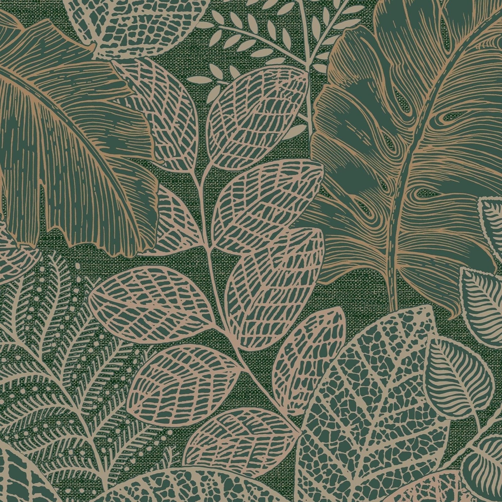 122423-Graham & Brown-Superfresco - Scattered Leaves Forest Green Wallpaper-Decor Warehouse