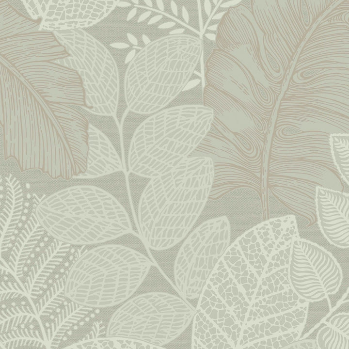 122424-Graham & Brown-Superfresco Easy - Scattered Leaves Sage Green Wallpaper-Decor Warehouse