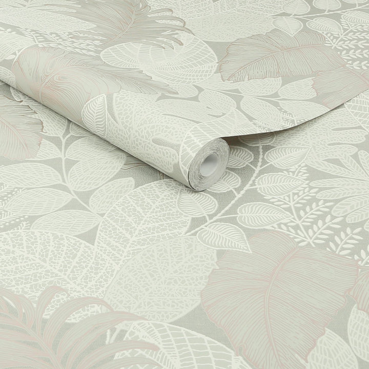 122424-Graham & Brown-Superfresco Easy - Scattered Leaves Sage Green Wallpaper-Decor Warehouse