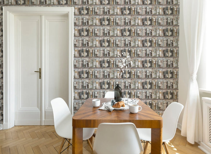 103178-Graham & Brown-Superfresco Easy - Vintage Bookcase Wallpaper-Decor Warehouse