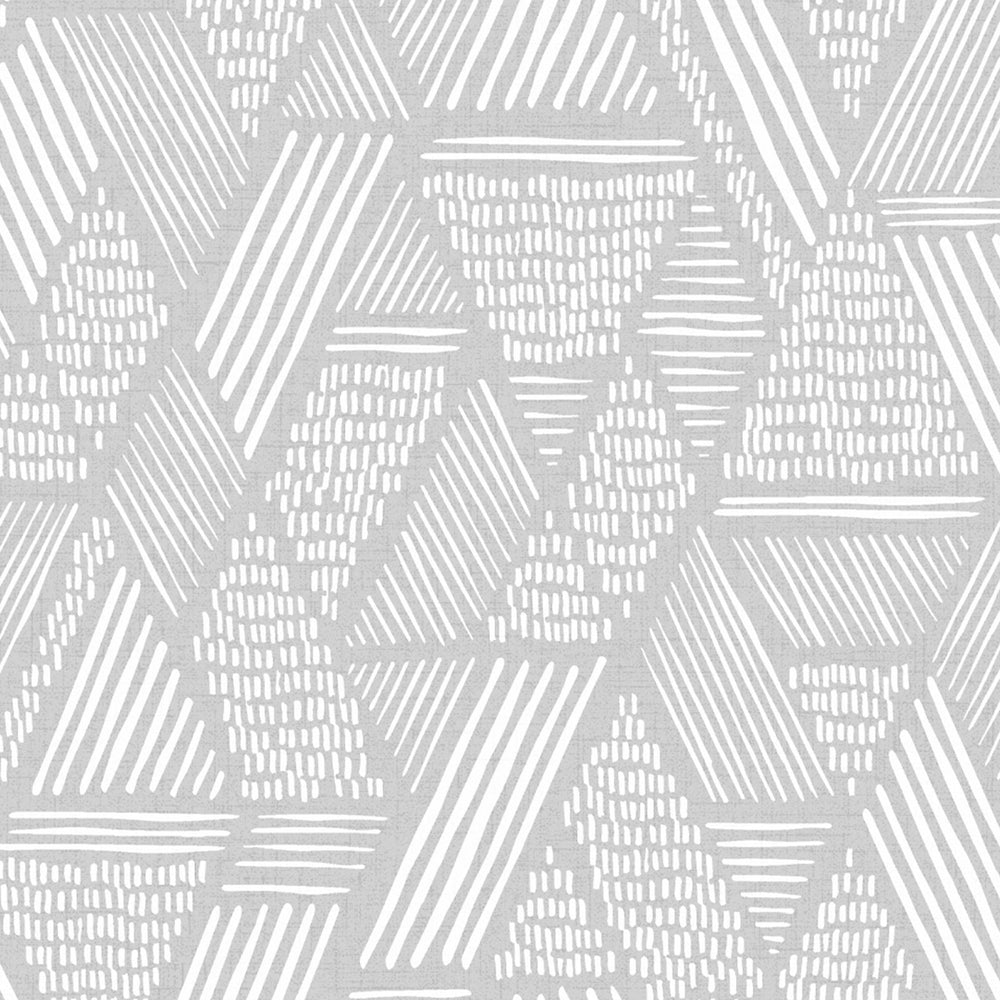 117721-Graham & Brown-Superfresco - Ethnic Grey & White Stitch Wallpaper-Decor Warehouse