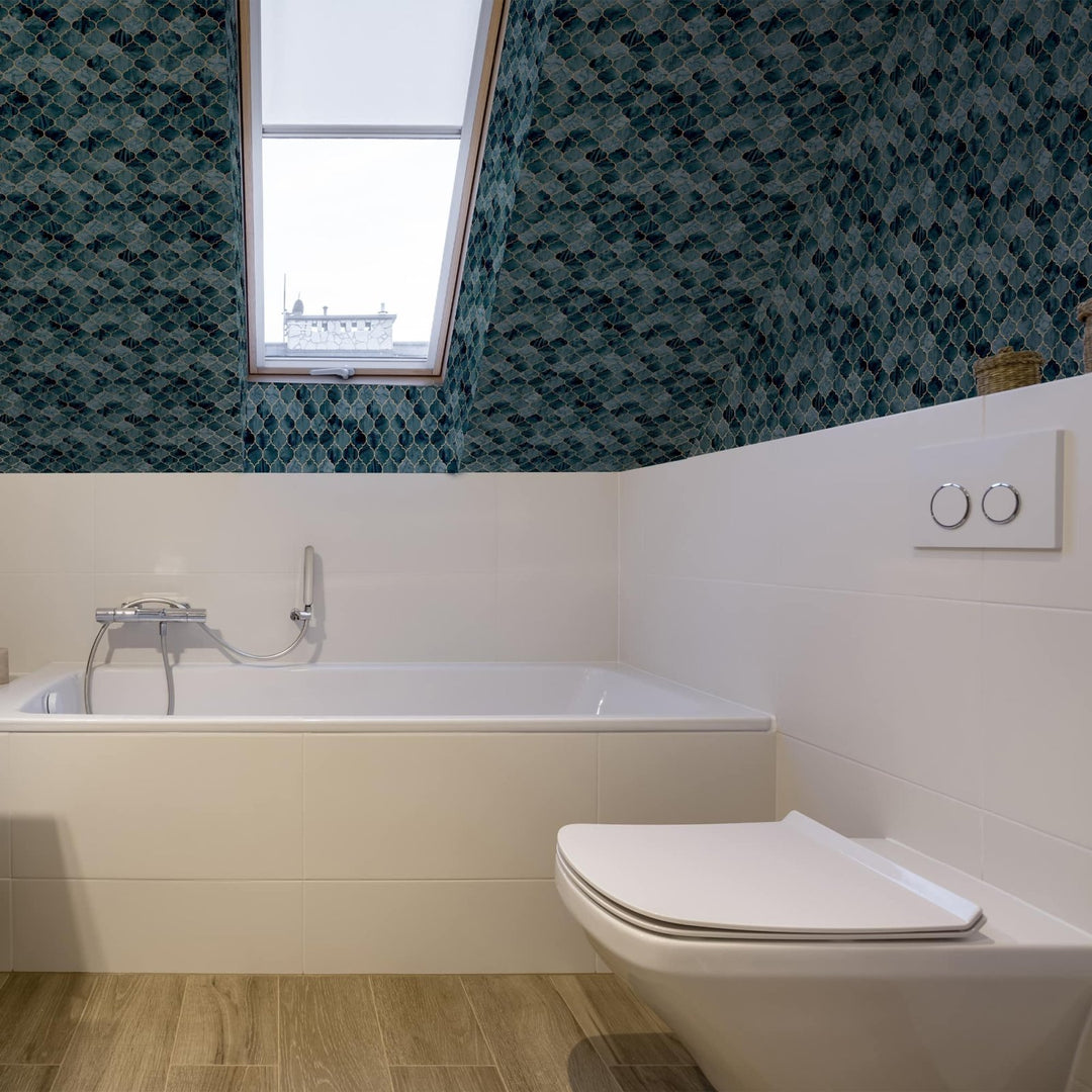 - Tegula Teal Copper Contour Wallpaper - 112643 - Decor Warehouse