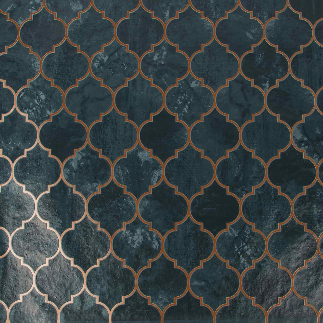 - Tegula Teal Copper Contour Wallpaper - 112643 - Decor Warehouse