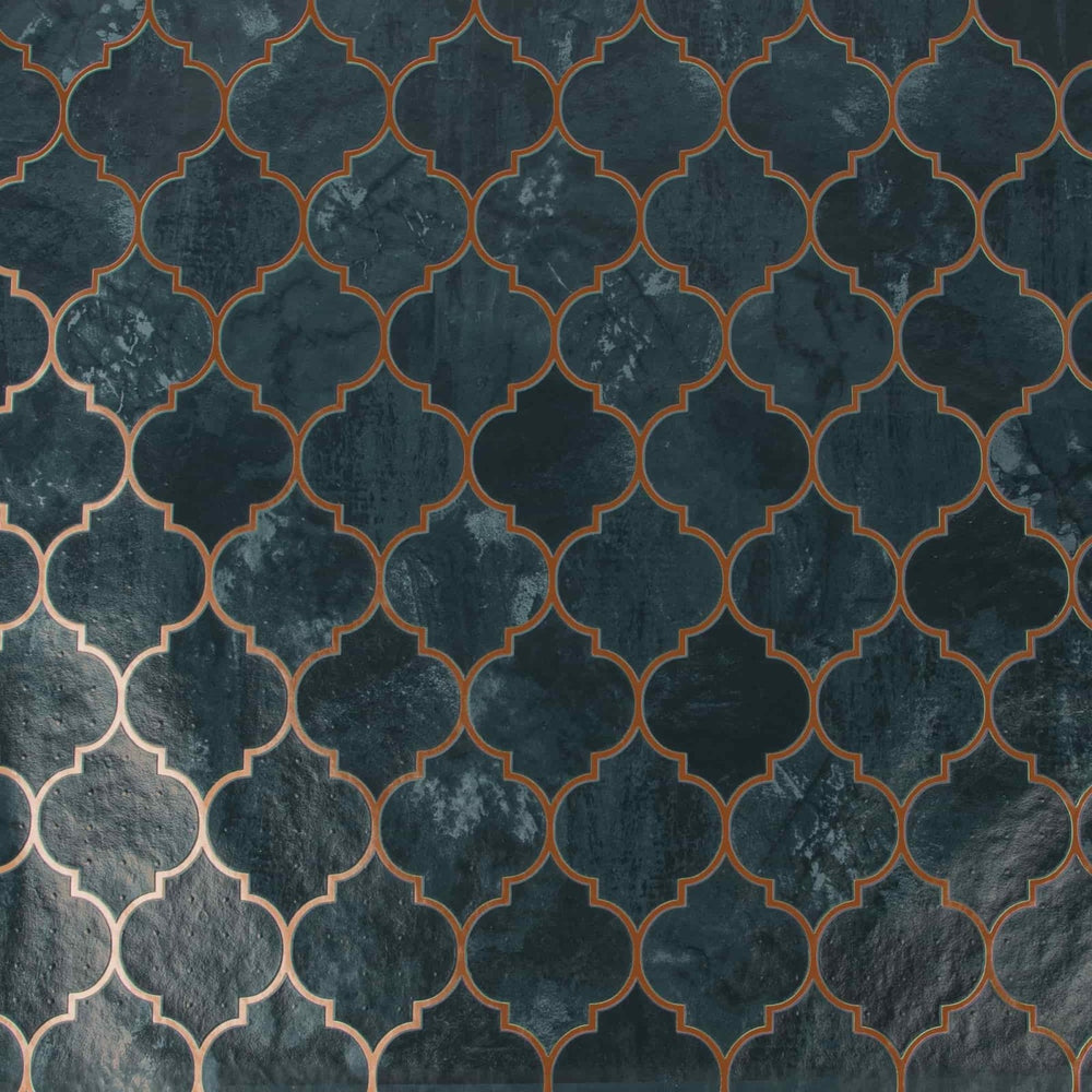 112643-Graham & Brown-Tegula Teal Copper Contour Wallpaper-Decor Warehouse