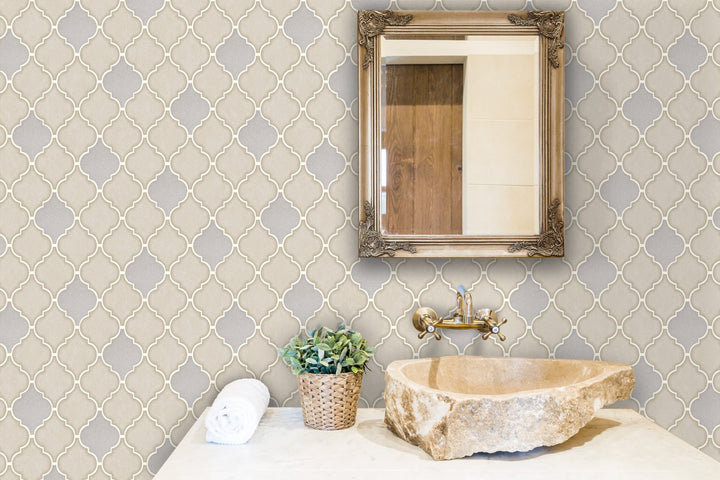 89310-deco-Trellis Stone tile Wallpaper-Decor Warehouse