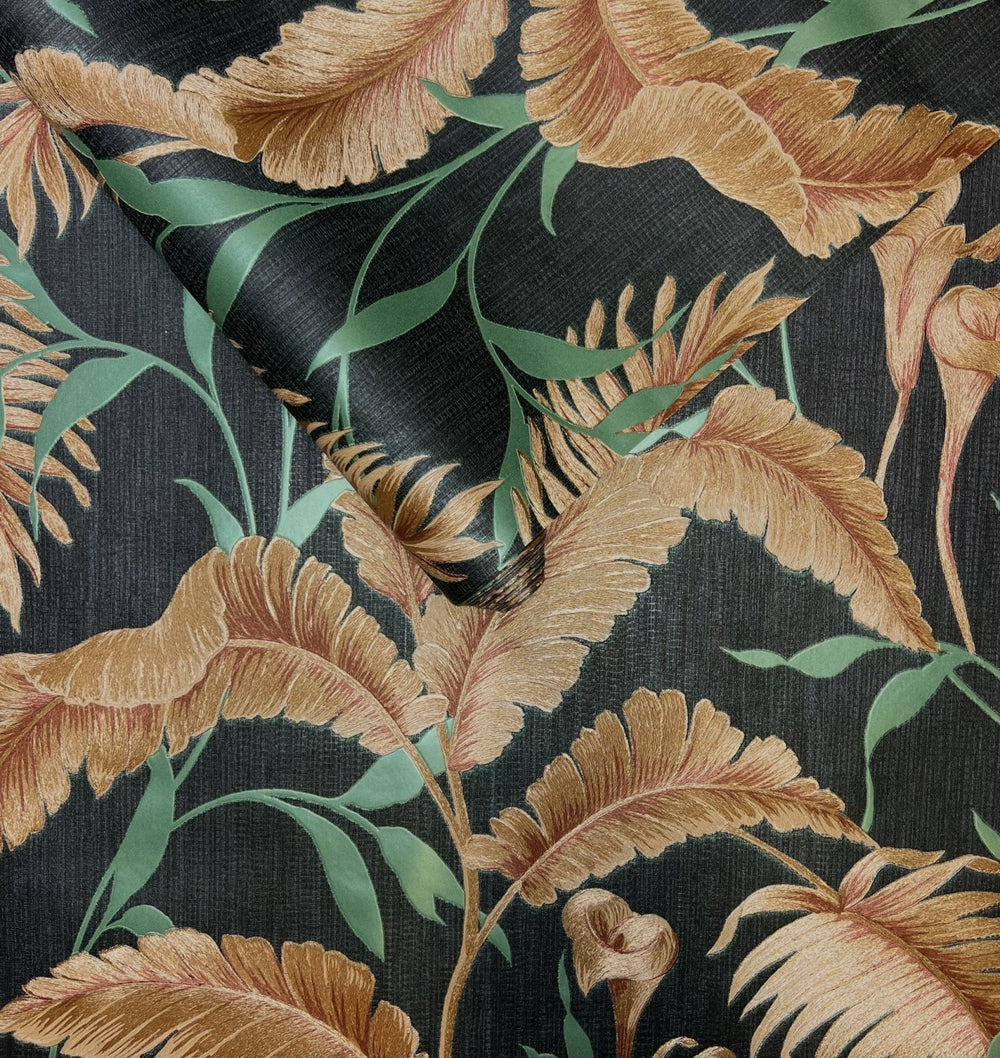 VD219178-Decor Warehouse-Verde 2 Navy / Rose Gold Leaf Wallpaper-Decor Warehouse