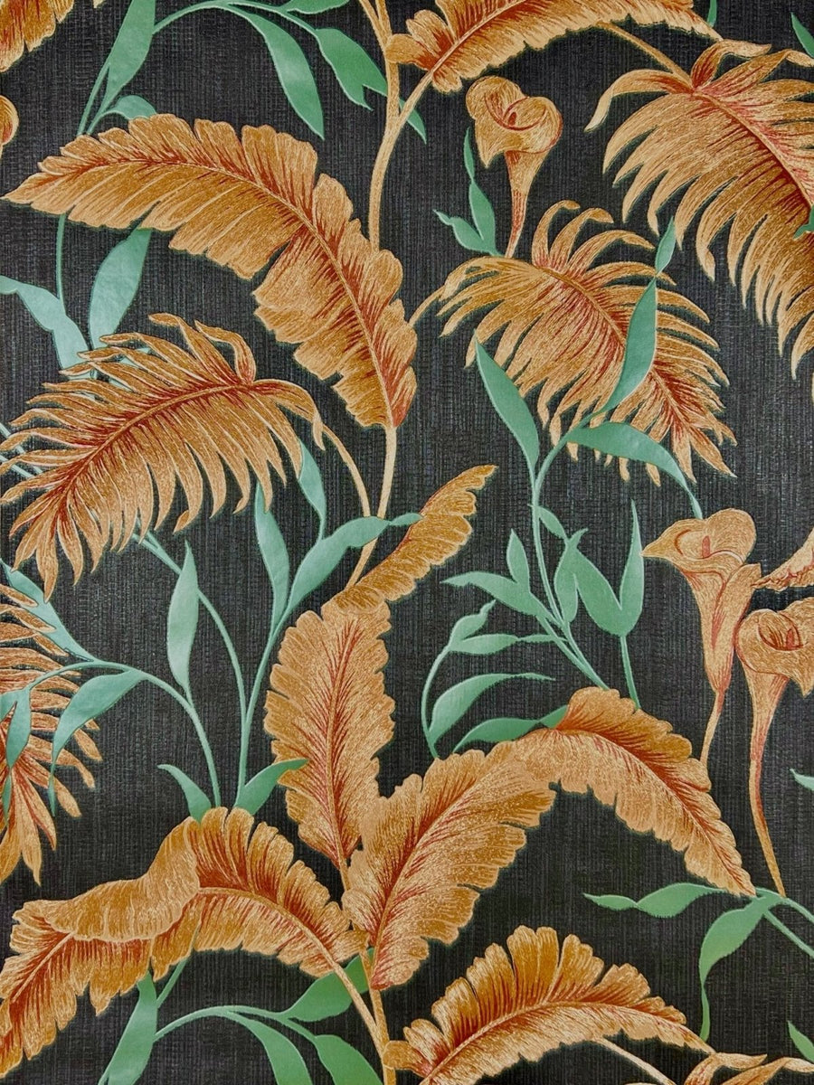 VD219178-Decor Warehouse-Verde 2 Navy / Rose Gold Leaf Wallpaper-Decor Warehouse
