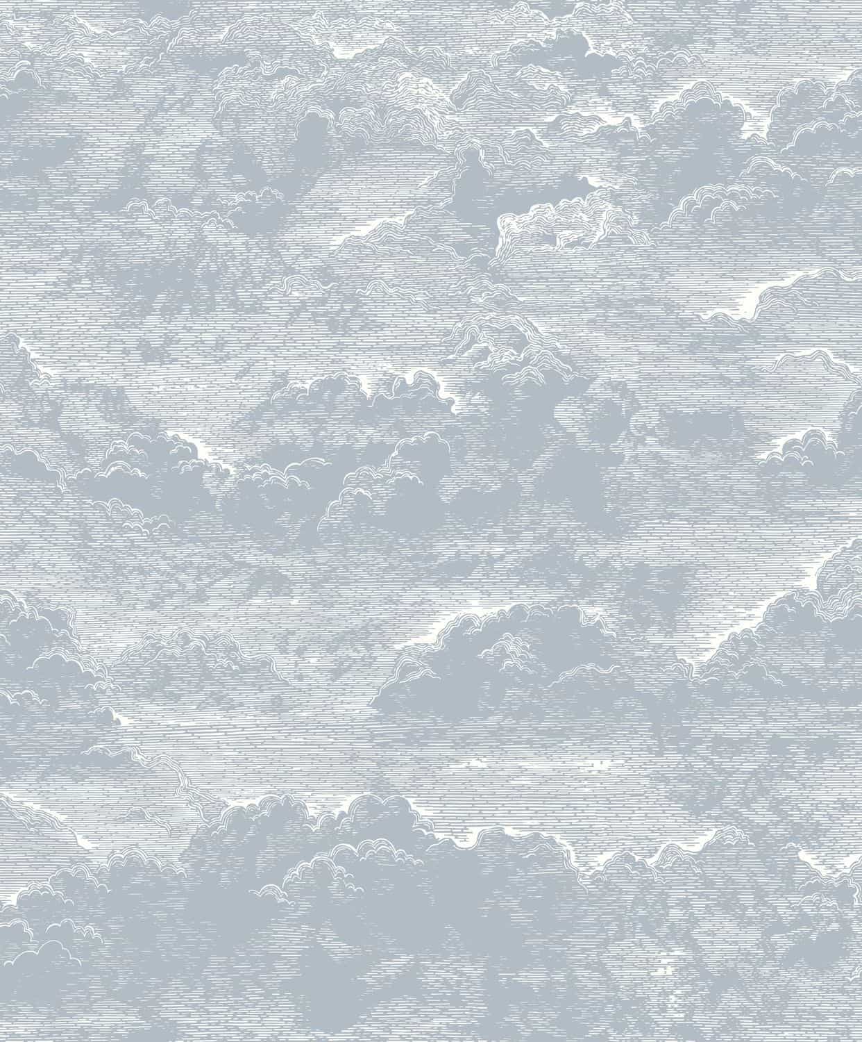 - Voyage Onirique - Songe Bleu Orage Cloud Wallpaper - ONIR87276042 - Decor Warehouse
